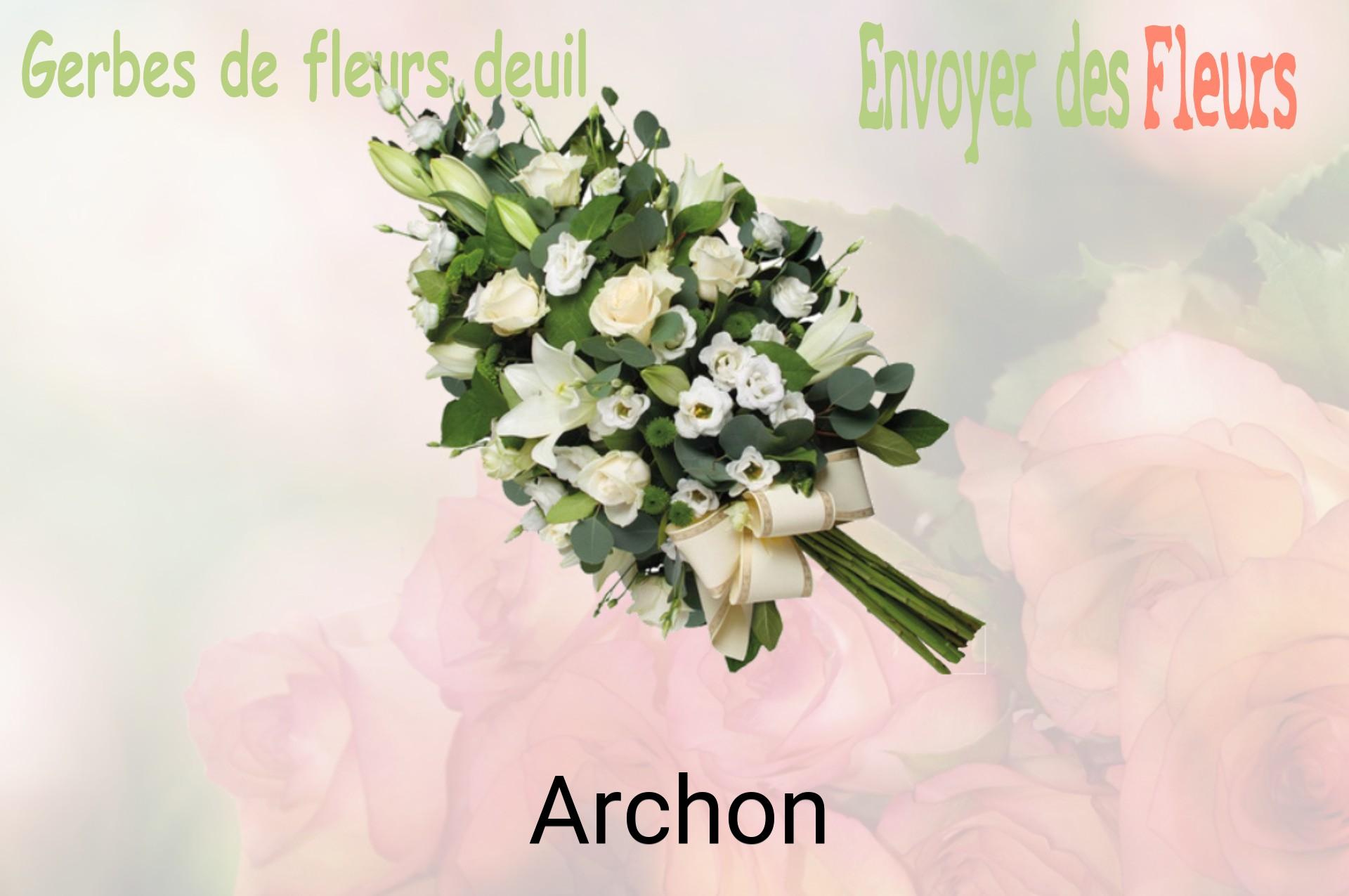 Gerbe de fleurs de deuil livrée à Archon